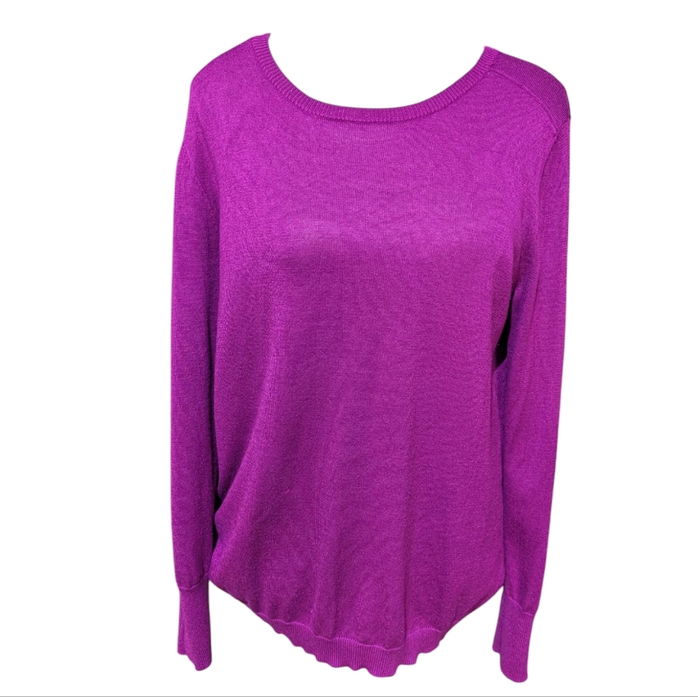 Spense Women's Long Sleeve Pullover Raspberry Pink Knit Sweater Size Large GUC
